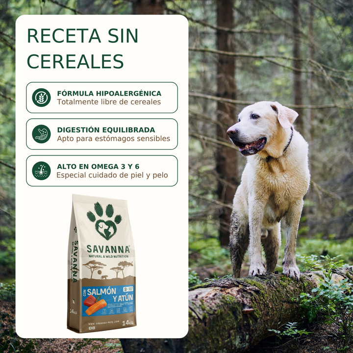 Pienso Grain Free de Salmón y Atún Savanna (Hipoalergénico)