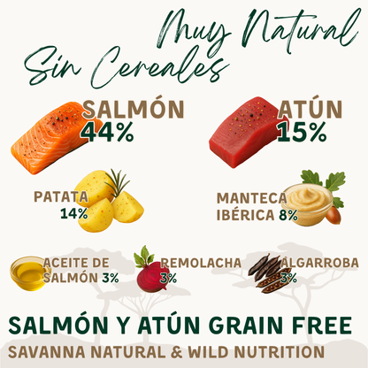Pienso Grain Free de Salmón y Atún Savanna (Hipoalergénico)