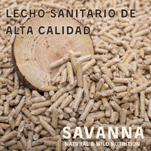 Lecho de pino natural para animales con material vegetal absorbente